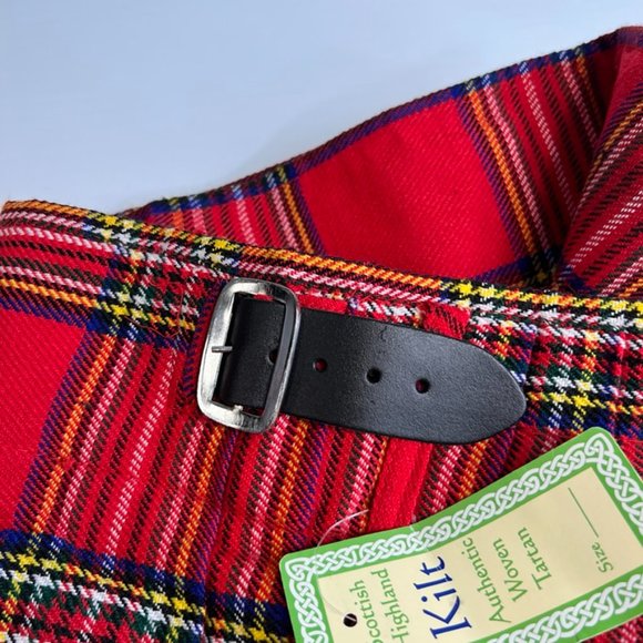 Scottish Highland Kilt Men 34 Woven Tartan Resort Work Party Casual 34x24 Core - Picture 5 of 10